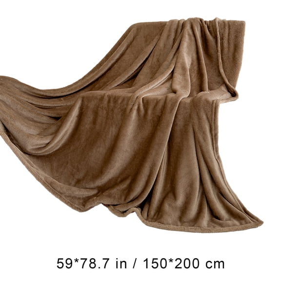 SLYNSHome Ultra Soft Fleece Blanket Twin Size Flannel Coffee Lightweight Blanket for Couch Bed Chair All Season Cozy Fuzzy Blanket - 60x80 inch