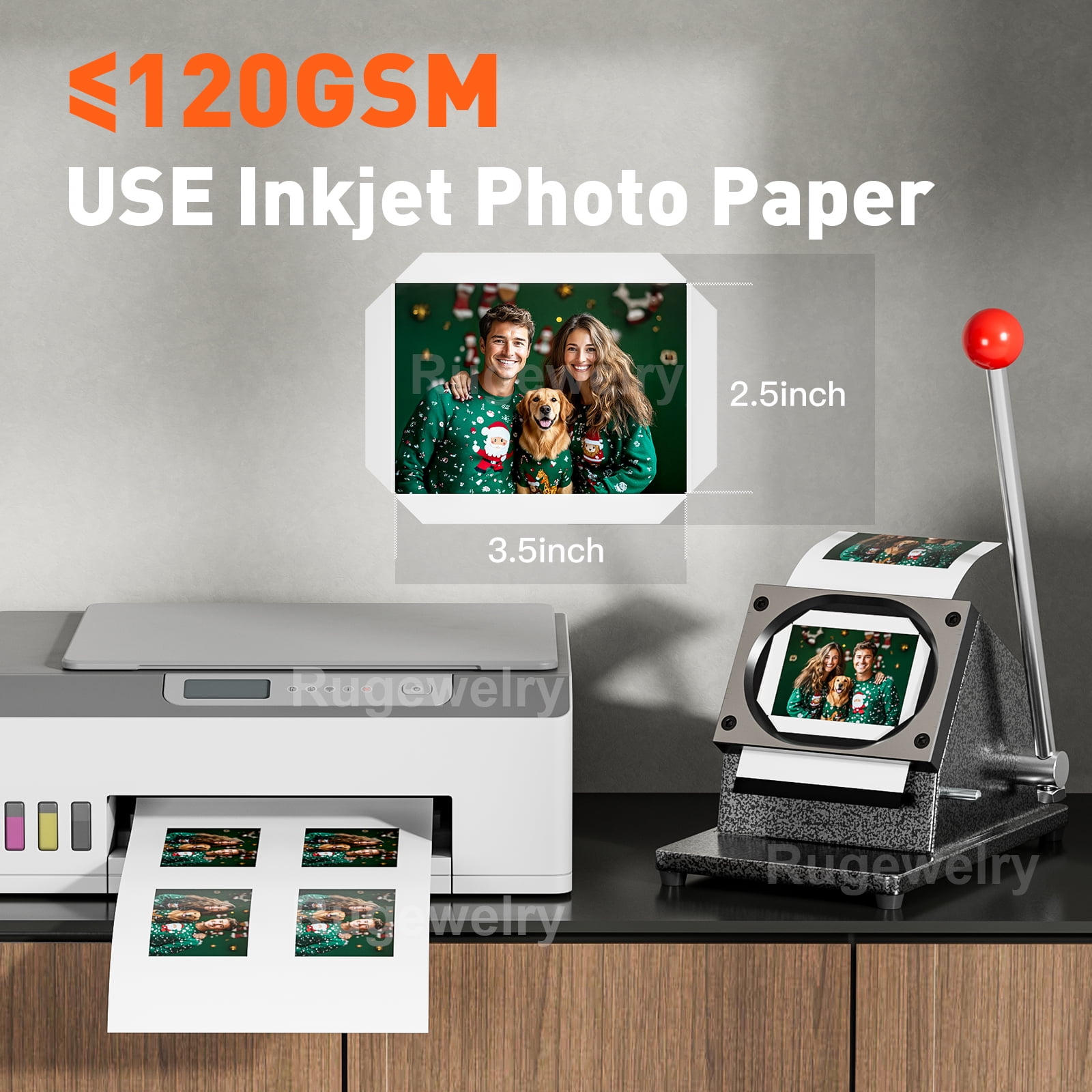 Magnet Maker Machine Kit 2.5x3.5inch DIY Photo Magnet Making Machine+Paper Cutter+100 Sets Supplies