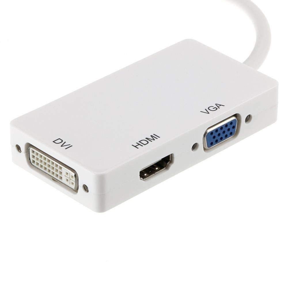 Nat Bølle Bedre 3 in 1 Mini Display Port Converter Mini Displayport to HDMI DVI VGA Adapter  for Mac MacBook Air Thunderbolt DP to HDMI Compatible with DP V1.1 Version  - Walmart.com