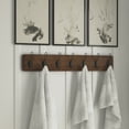 thumbnail image 4 of HBCY Creations 34" x 4" Rustic Brown Wall Mounted Storage Rack-7 Hooks-Pine Wood Floating Shelves, 4 of 7