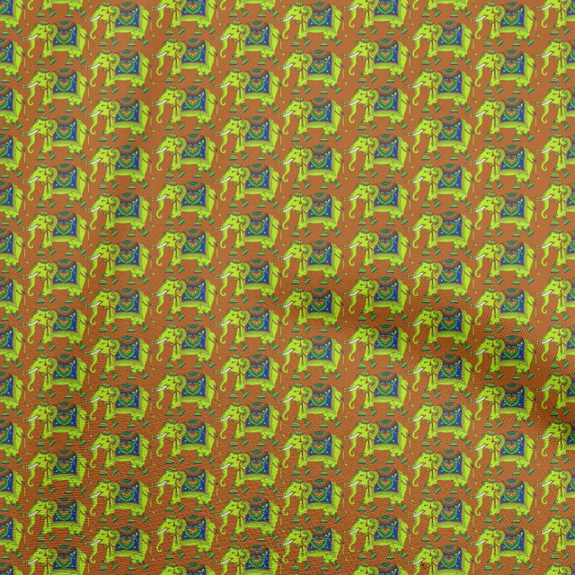oneOone Rayon Rust Brown Fabric Kalamkari Fabric For Sewing Printed Craft Fabric By The Yard 56 Inch Wide