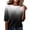 Black, variant on Ombre Gradient Top for Women, Crew Neck Half Sleeve Loose Tunic - Lightweight Breathable Summer Casual Blouse Blue XXL