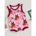 thumbnail image 3 of Bagilaanoe Newborn Baby Girl Boys Summer Jumpsuit Shorts Print Sleeveless Bodysuit 3M 6M 12M 18M Infant Casual One Piece Romper, 3 of 9