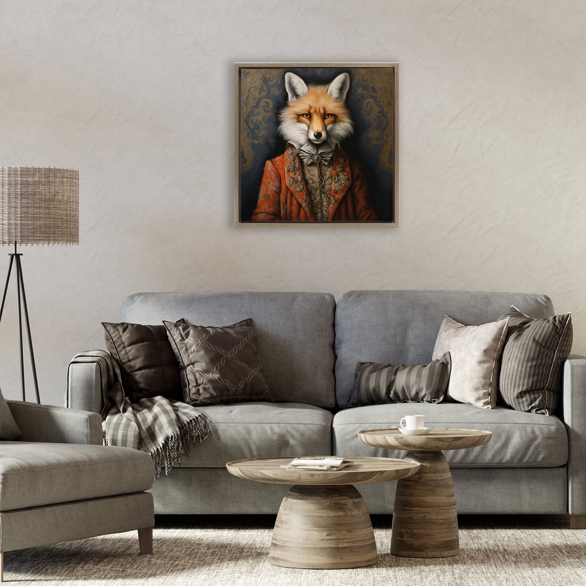 Stupell Industries Mystical Metamorphosis Fox Brown Framed Floater Canvas Wall Art, design by Lazar Studio