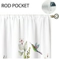 thumbnail image 4 of Sage Mint Green Eucalyptus Botanical Leaves Floral Kitchen Window Curtains Flower Leaf Small Hummingbird Window Treatment Cafe Short Curtains for Bathroom Treatment Tier Drapes 27.5x39inch, 4 of 6