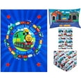 thumbnail image 4 of Todays Kids Choo Choo Train Toddler Bed Sheets for Boys - 4-Piece Toddler Boy Bedding Set Crib Size, Reversible Comforter & Pillowcase, Flat Sheet, Fitted Sheet, Breathable & Super Soft Microfiber, 4 of 8