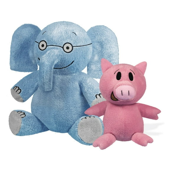 Elephant 7" & Piggie 5" Plush Set