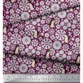 thumbnail image 3 of Soimoi Polyester Crepe Fabric Floral & Penguin Ocean Fabric Prints by Yard 52 Inch Wide, 3 of 3