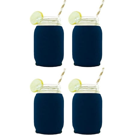 

Blank Neoprene Mason Jar Coolie (Fits 16oz Jars) (Navy 4 Pack)