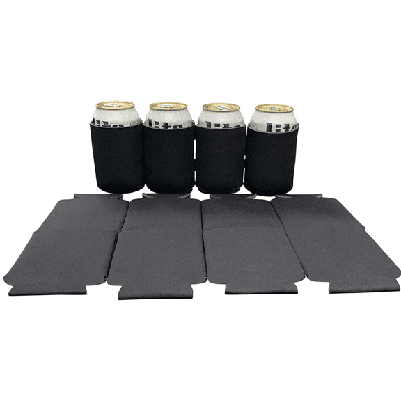 Kool Products Blank Beer Can Cooler Sleeves, Plain Bulk Collapsible Soda Cover Coolies Pack of 12, DIY Personalized Sublimation Sleeves for All Kind of Occasions and Parties