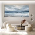 thumbnail image 3 of Large Minimalist Sky and Seascape Oil Painting Original Sea Abstract Oil Painting Ocean Canvas Painting Living Room Wall Home Decor,Unstretched,Frameless,(51*102cm)20*40Inches, 3 of 5