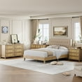 thumbnail image 3 of EcoSummer Rattan 3 Dresser for Bedroom, 29" Tall Dresser, Boho Tall Drawer Dresser with Storage, Wooden Closet Dressers Chest of Drawers Freestanding for Bedroom, Nursery, Living Room, Natural, 3 of 9