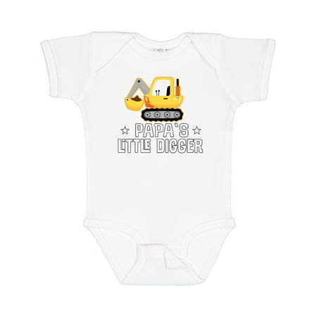 

Inktastic Papa Little Digger Construction Truck Gift Baby Boy Bodysuit