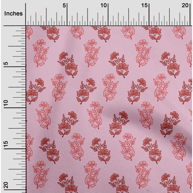 oneOone Georgette Viscose Blush Pink Fabric Floral Block Sewing Craft Projects Fabric Prints By Yard 42 Inch Wide