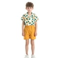 thumbnail image 3 of Toddler Boys Short Sleeve Flower Prints Shirt Tops Shorts 2pcs Child Kids Gentleman Set Summer Outfits for Boys, 3 of 9