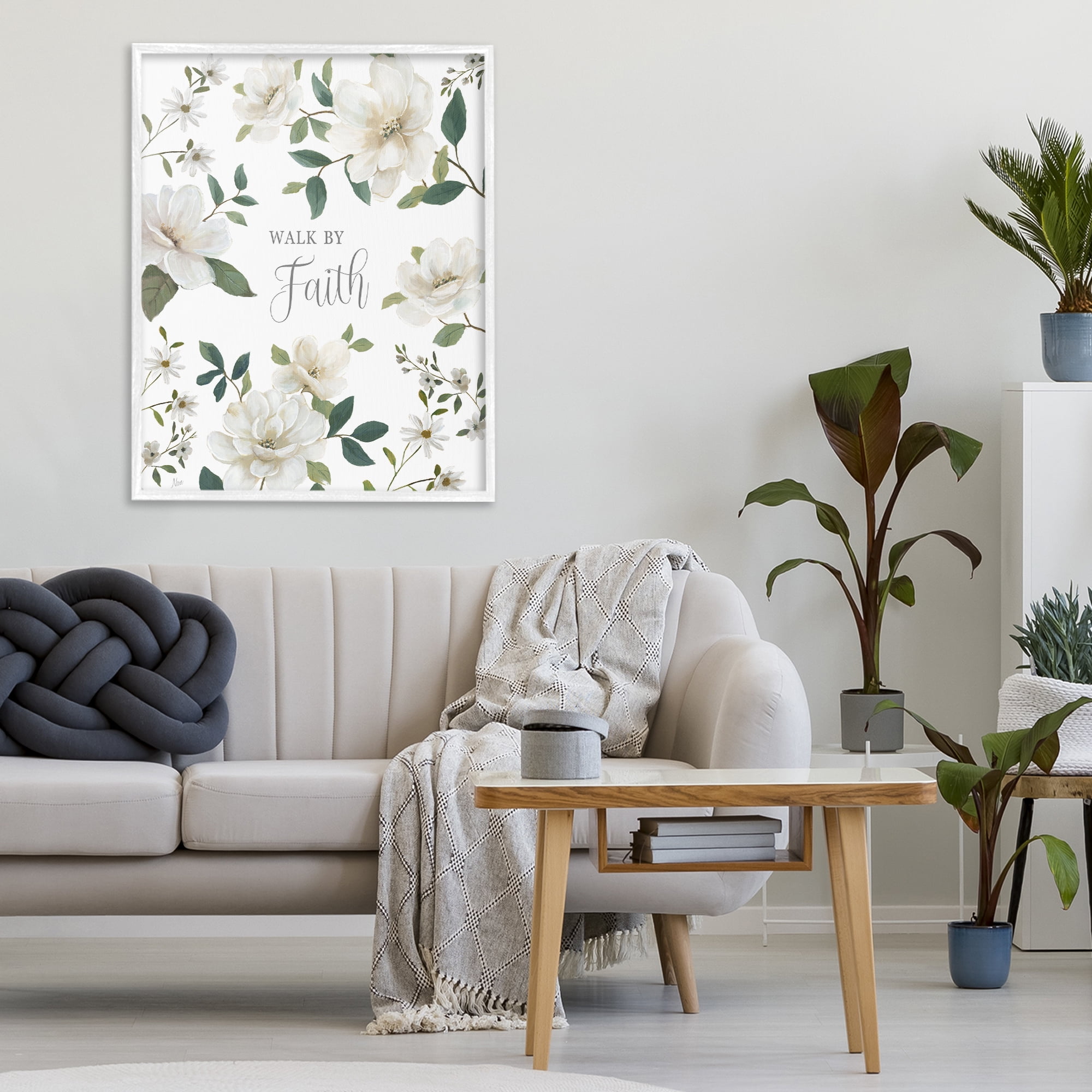 Stupell Industries Floral Walk By Faith White Framed Giclee Art, design by Nan