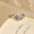 thumbnail image 3 of Anillo de compromiso abierto de moissanita con piedra Sansheng de estilo coreano y seis garras de diamante micro de 1 quilate, regalo de plata esterlina, 3 of 5