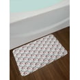 thumbnail image 2 of Geometric Bath Mat, Complex Grid Pattern with Modern Design Squares and Chevron Details, Non-Slip Plush Mat Bathroom Kitchen Laundry Room Decor, 29.5 X 17.5 Inches, Charcoal Grey White Red, Ambesonne, 2 of 2