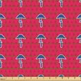 thumbnail image 2 of Ambesonne Psychedelic Forest Fabric by the Yard Upholstery, Triangles Style, 3 Yards, Magenta and Persian Blue, 2 of 5