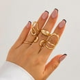 thumbnail image 3 of Gold/Silver Rings Set for Women chunky tacking Knuckle Rings Statement Stacking Womens Ring Pack, 3 of 4