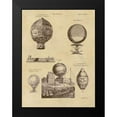 thumbnail image 2 of Inventions 12x14 Black Modern Framed Museum Art Print Titled - Air Balloons, 2 of 5
