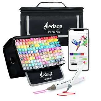 AEDAGA 120 Colors Alcohol Markers Set, Dual Tip, Free App