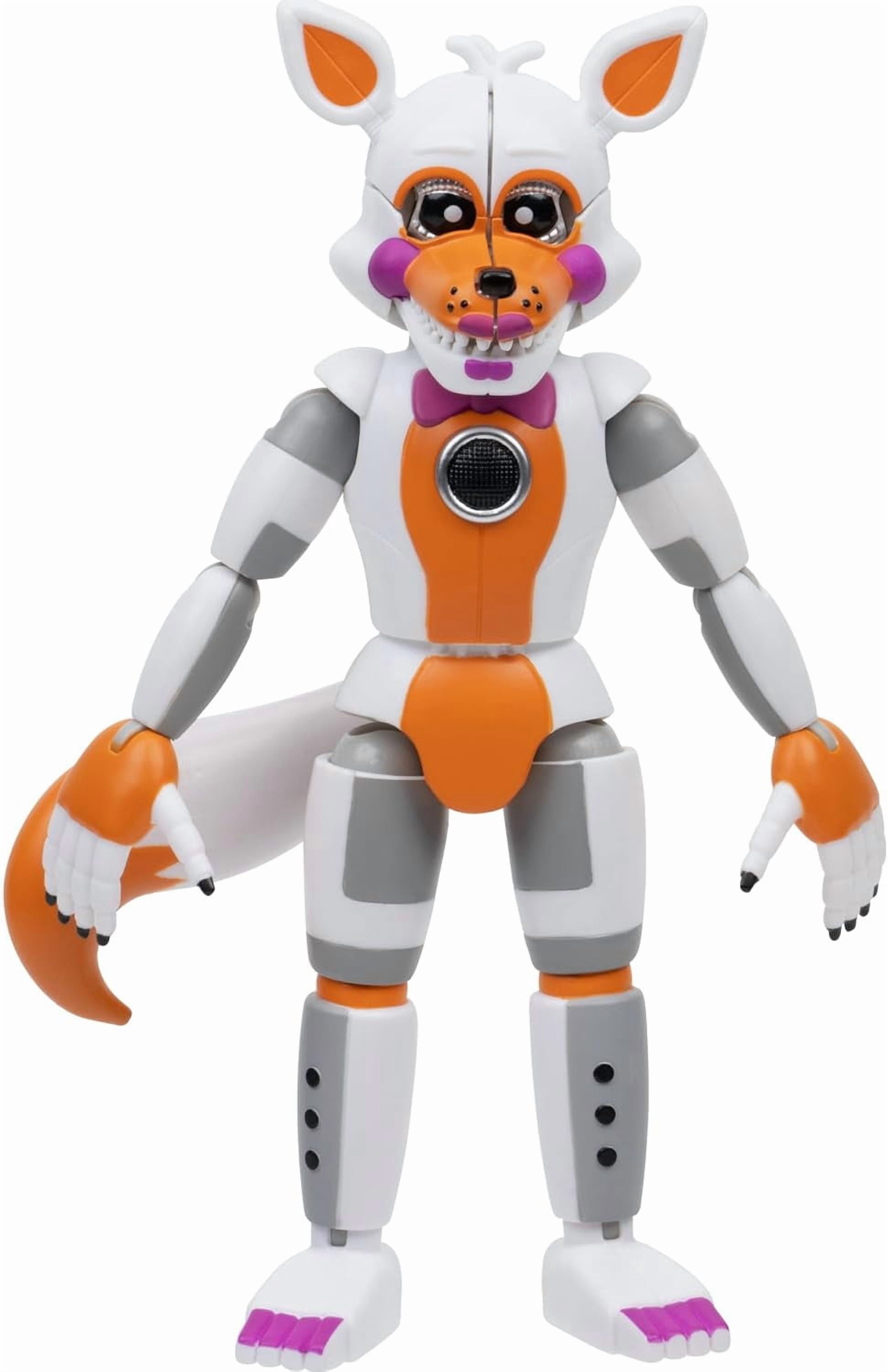 Jazwares Five Nights at Freddy’s Lolbit Office Set - 5-Inch Articulated Figure with Jumpscare Feature, Glow-in-The-Dark Eyes, and Diorama