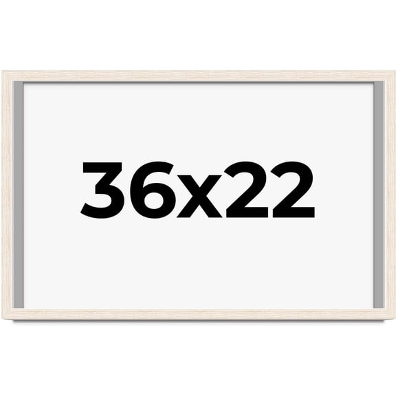 36x22 Shadow Box Frame White | 1.125 Inches Deep Real Wood Rustic Shadowbox Display Frame | UV