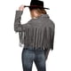 thumbnail image 1 of Abrigo PRETTYGARDEN para Mujer con Flecos, Imitación Ante, Corto, XXL, Gris Plateado, 1 of 9