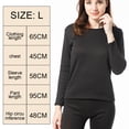 thumbnail image 2 of Conjuntos de ropa interior térmica para mujer, capa base térmica ligera, conjunto de 2 piezas, superior e inferior, negro, 2 of 8
