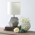thumbnail image 2 of Mini lampe de table Prism ronde avec abat-jour en tissu blanc Simple Designs, 2 of 9