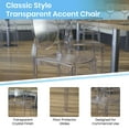 thumbnail image 3 of Emma + Oliver Set of 4 Multifunctional Transparent Polycarbonate Resin Stacking Accent Chair with Extra Wide Seat for Vanity, Dining Room, Bedroom & Outdoor Events, 3 of 13