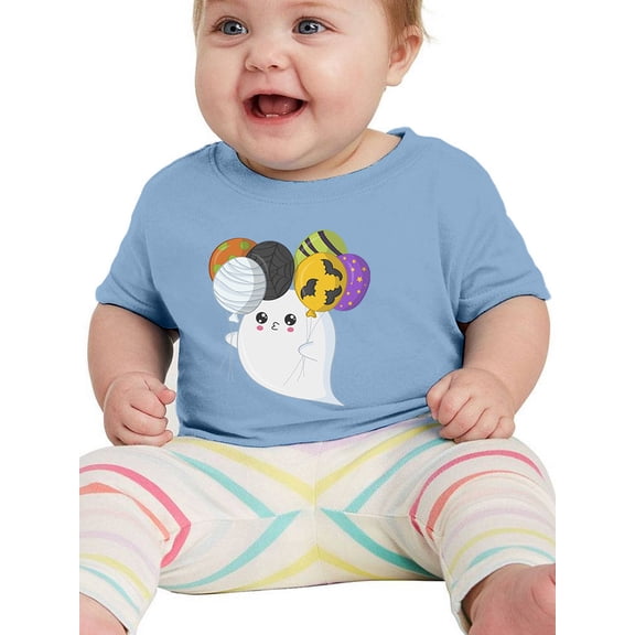 Cute Ghost With Spooky Balloons T-Shirt Infant -Image by Shutterstock, 12 Months