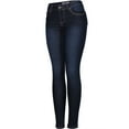 thumbnail image 3 of 2Luver, Women's, Stretchy 5 Pocket Dark Denim Skinny Jeans, Medium Blue, 15, 3 of 3