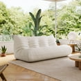thumbnail image 6 of Indecor Home Comfortable Lazy Sofa Togo Couch for Living Room Bedroom 3 Seater Floor Sofa White, 6 of 9