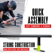 Madd Gear Grind Rail - 99 Long - 3-Step Adjustable Height - Extra Stability Practice Skate Rail