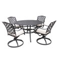 thumbnail image 4 of iPatio Stylish Outdoor Aluminum 5-Piece Round Dining Set: Weather-resistant, Durable, Lightweight, Modern Design Patio Furniture Set with Cushioned Swivel Rockers and Round Table, Canvas Natural, 4 of 6