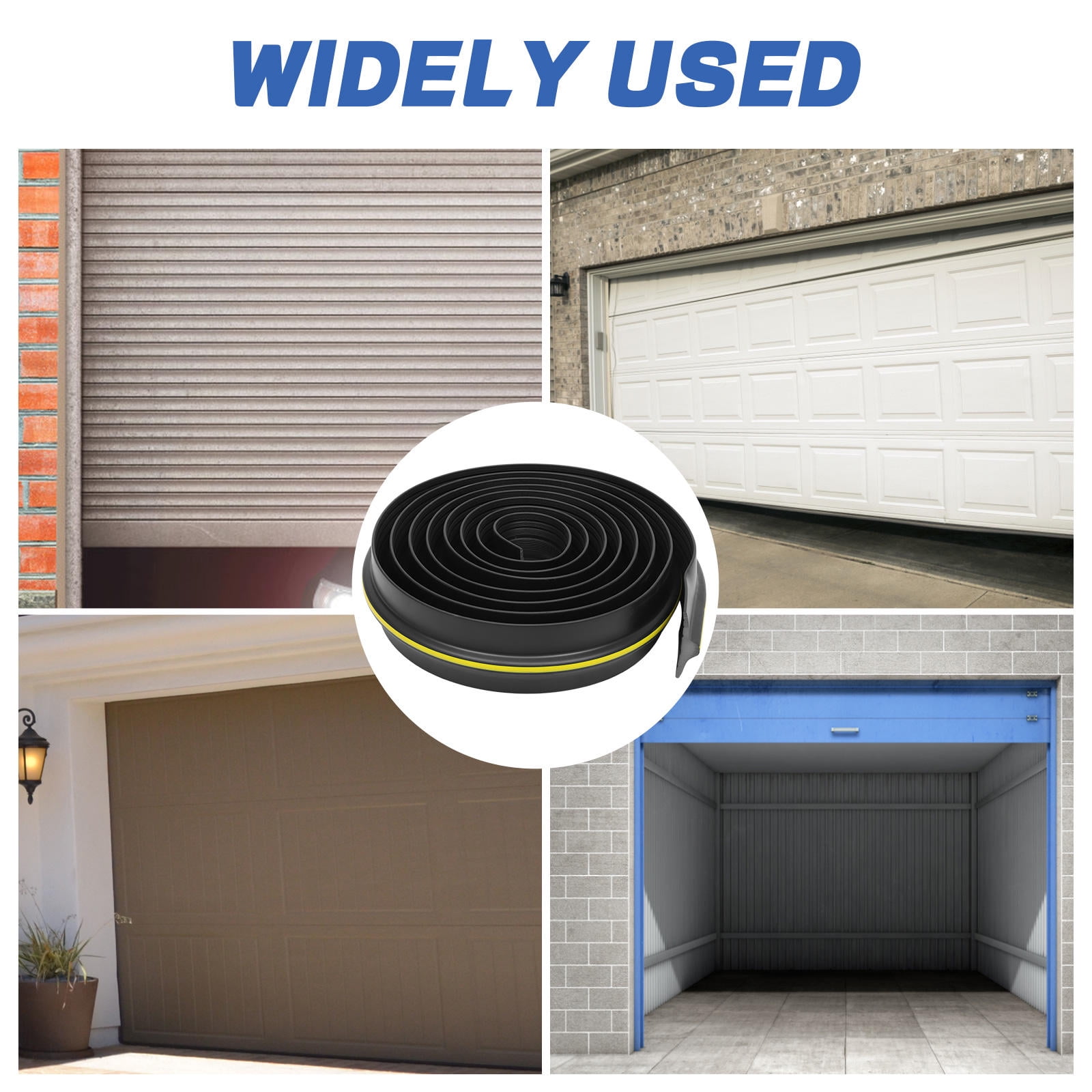 FOMIYES Garage Door Bottom Seal Rubber Weather Stripping, Flexible Fit with Easy Installation for Garage