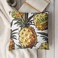 thumbnail image 3 of SHANXI Pineapple Artistic Cute White Fruits Yellow Summer Fruit Pillow Covers Pillowcases Home Decor Bed Couch Sofa Office Living Room Cushion 24x24in, 3 of 5