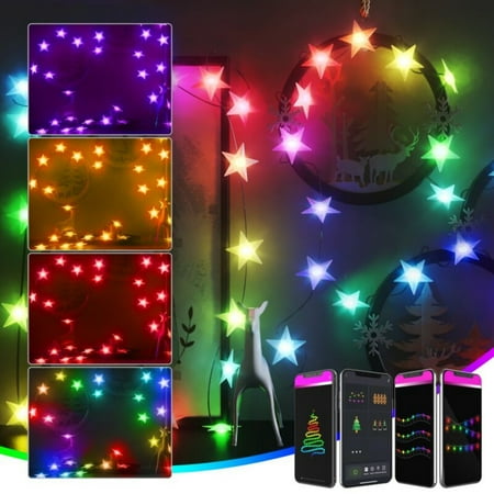 

PEONAVET Smart LED Strip Lights 32.8ft WiFi LED Light Strip Work 15 Million Colors with App Control and Music Sync LED Lights for Bedroom Kitchen TV Party Christmas Merry Christmas