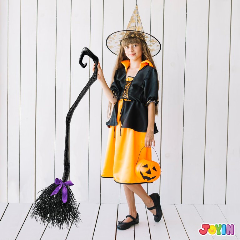 JOYIN 54.5'' Witch Broom with Ribbons for Kids Halloween Wicked 
