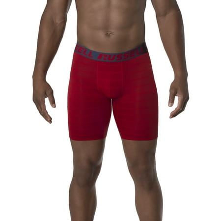 Assorted Color Briefs - Russell Men's Coolforce 360 Assorted Color Long Leg Boxer Briefs, 3 Pack