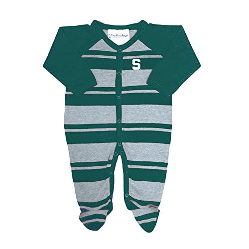 Two Feet Ahead College Newborn Infant Long Sleeve Colored Footed Romper