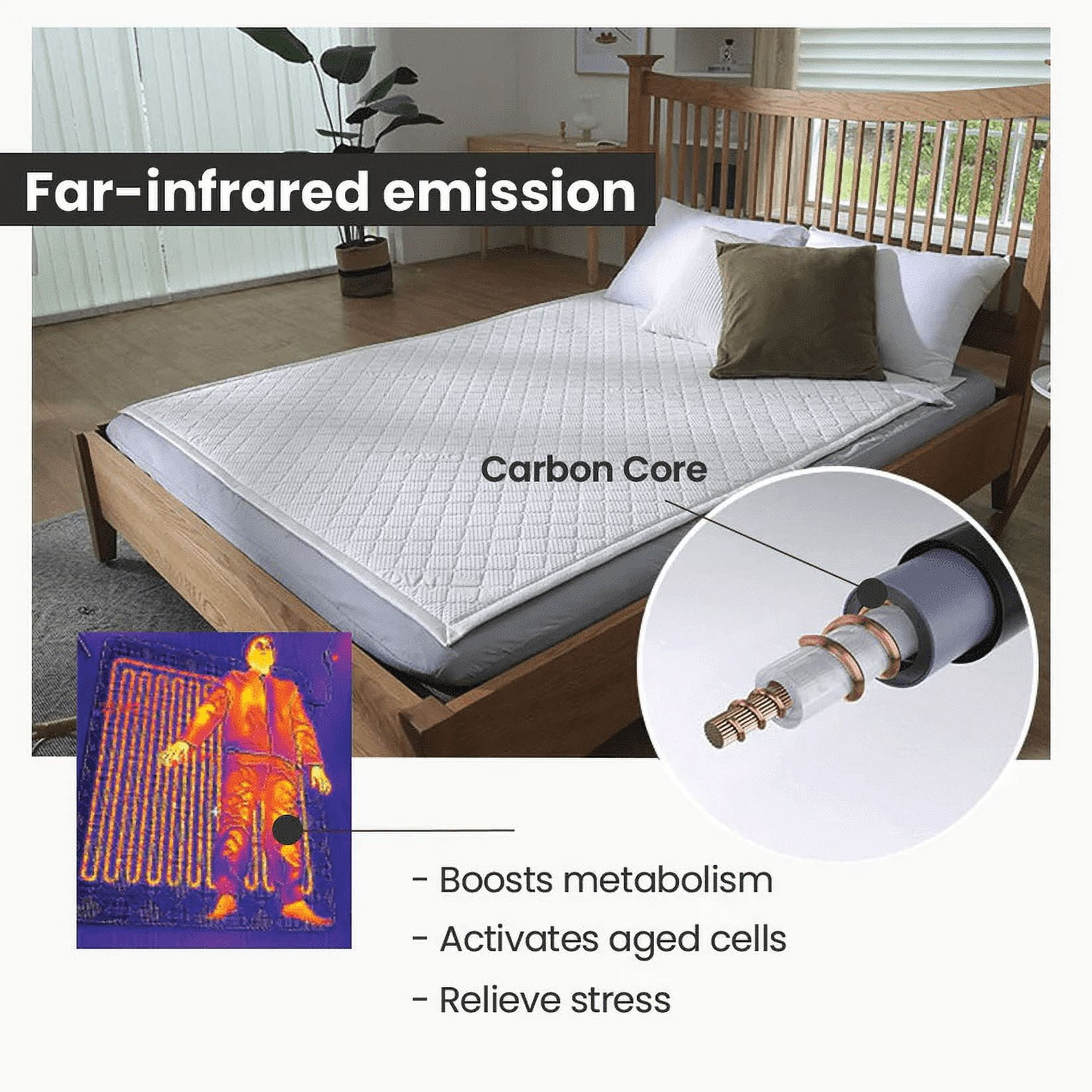 ILWOUL Large Washable Electric Heating Pad Mat for Back Pain, Cramps Relief, Mattress. Auto 15 Hours Shut Off, Anti-Electrical Radiation, Cotton Material, UL Listed (Duo)