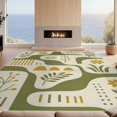 thumbnail image 2 of Design&I 8'x10' Washable Area Rug Olive Abstract Garden Motif Design Accent Geometric and Floral Contemporary Style for Living Room, Family Extra Large Skid-Resistant Low Profile, 2 of 7