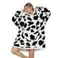 thumbnail image 4 of Oversized Hooded Blanket Sweatshirt with Kangaroo Pocket  Printing Flannel Sherpa Blanket Double Layer  Super Soft Warm Cozy Wearable Thick Hoodie One Size Fits All - Mother & Daughter Gi, 4 of 6