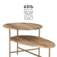 thumbnail image 4 of Powell Dyllan Mid-Century Modern 2-Tier Coffee Table, Gold Base with Natural Top, 4 of 11