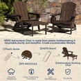 thumbnail image 5 of 2PCS Folding Adirondack Chair with Ottoman, Adjustable Backrest Plastic HDPE Adirondack Chairs w/4 in 1 Cup Holder Tray, Coffee, 5 of 9