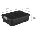thumbnail image 2 of Sterilite Stackable Storage Bin, 10 Gallon Durable Plastic Storage Tote with Latch Lid, Black, 6 Pack, 2 of 12