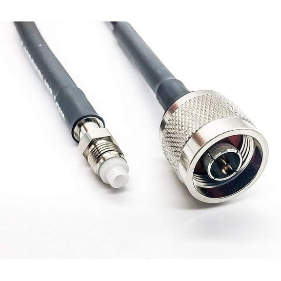 Cable Assemblies Now - 18" Inch Coaxial Assembly Jumper with N-Male Connector to FME Female Connection Using Genuine LMR-240/LMR240 by Times Microwave Systems Compatible with SureCall